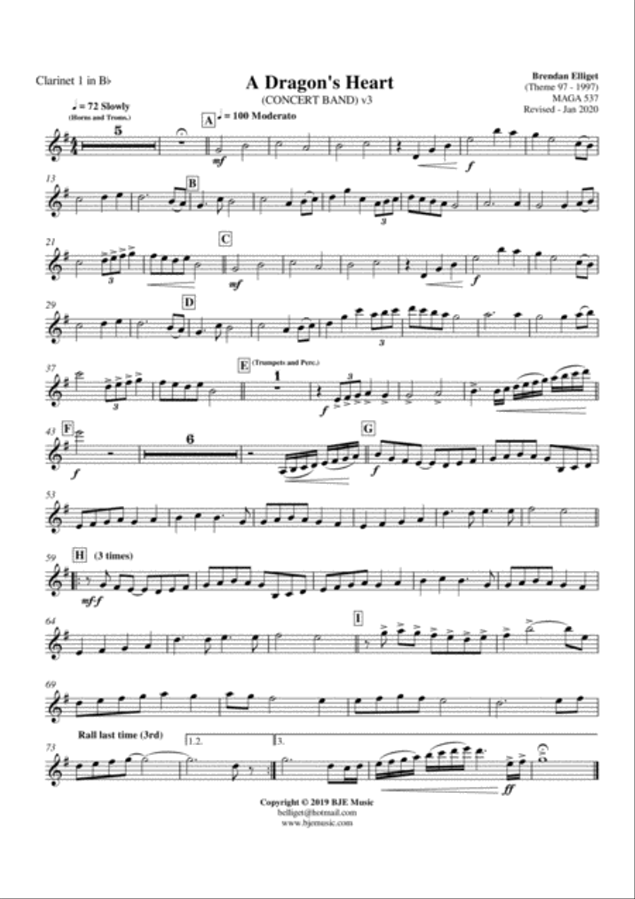 A Dragon's Heart v3 - Concert Band Score and Parts PDF Concert Band scores gallery preview page 5