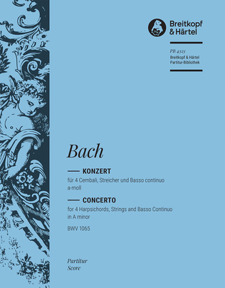 Book cover for Harpsichord Concerto in A minor BWV 1065