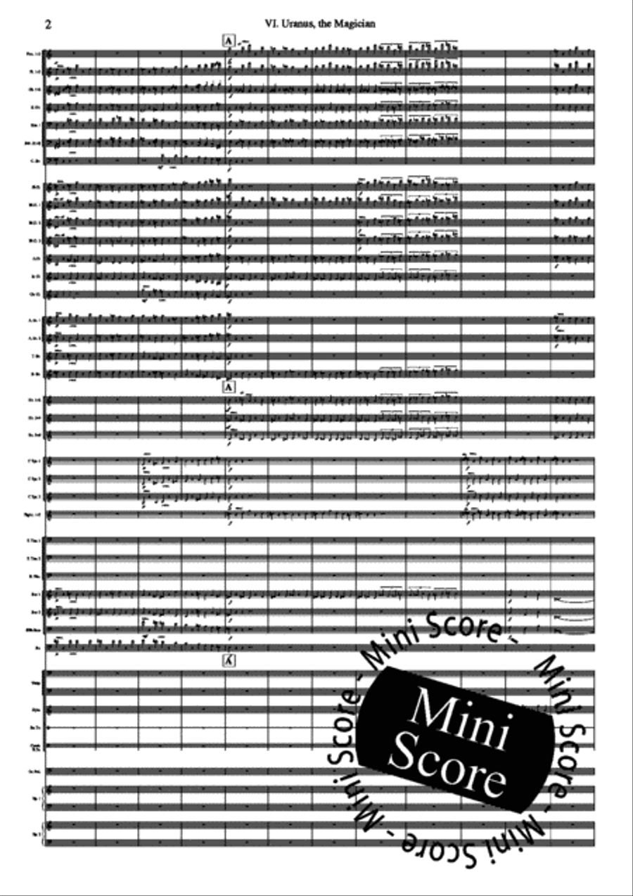 The Planets Concert Band scores gallery preview page 110