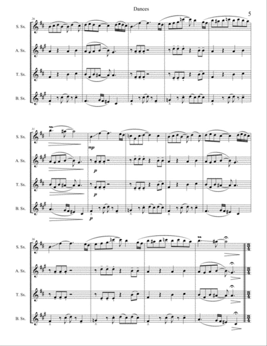 Dances Woodwind Quartet scores gallery preview page 5