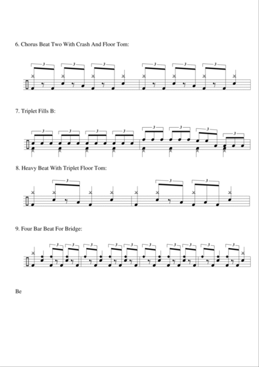 Because I Am A Girl Drum Chart and MP3 Music Track Drum Set
