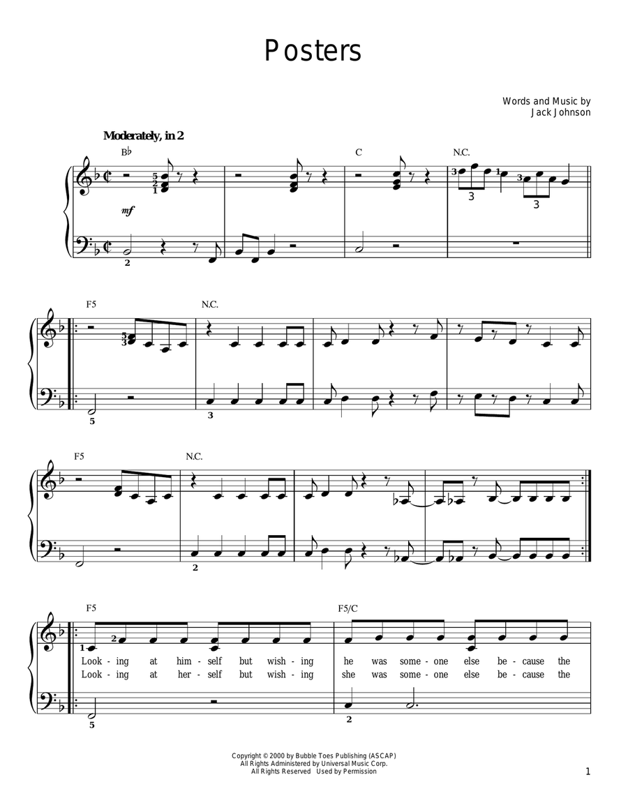 Posters Easy Piano scores gallery preview page 1