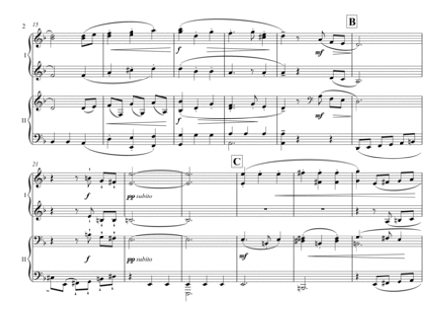 The Medallion Calls 1 Piano, 4-Hands scores gallery preview page 2