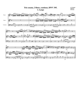Book cover for Trio sonata, HWV 395 for 2 flutes and continuo in e minor