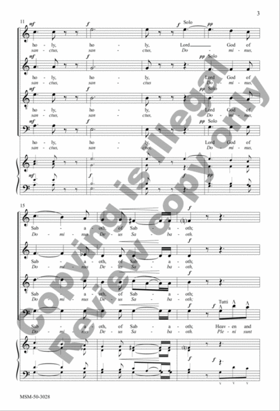 Sanctus and Benedictus 4-Part scores gallery preview page 3