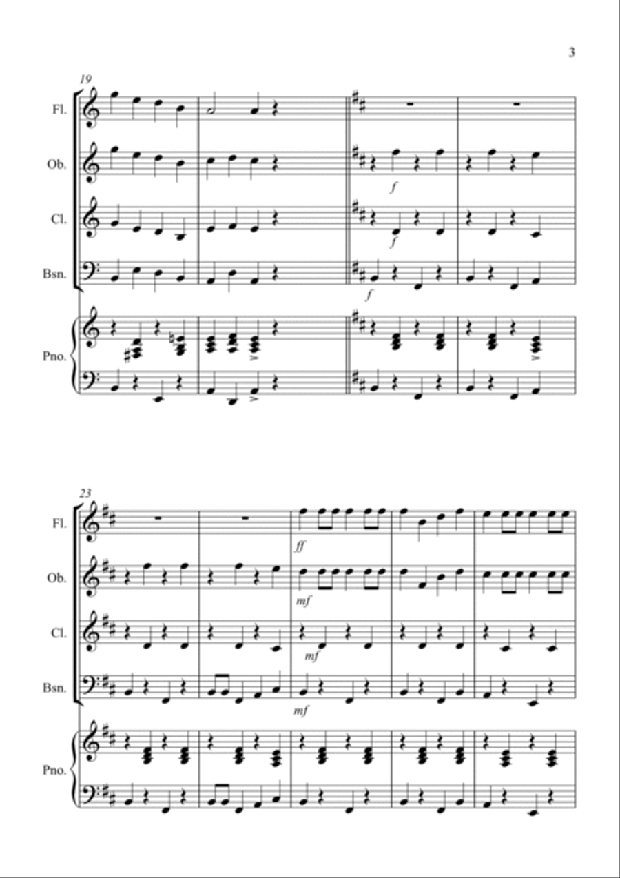 Drunken Sailor for Wind Quartet Drunken Sailor for Wind Quartet Woodwind Quartet scores gallery preview page 3