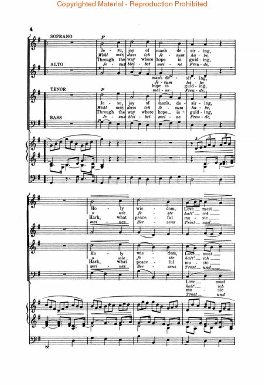 Jesu Joy of Man's Desiring 4-Part scores gallery preview page 4