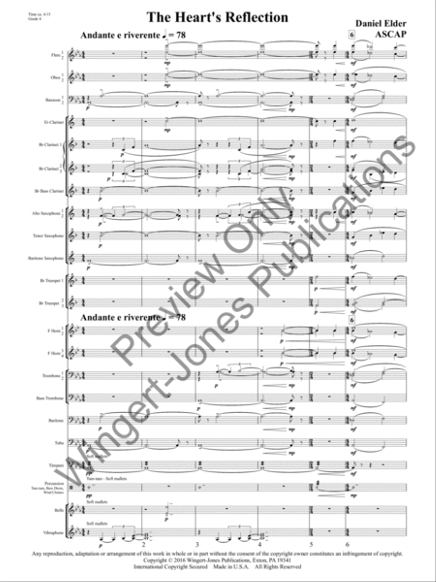 The Heart's Reflection Concert Band scores gallery preview page 4