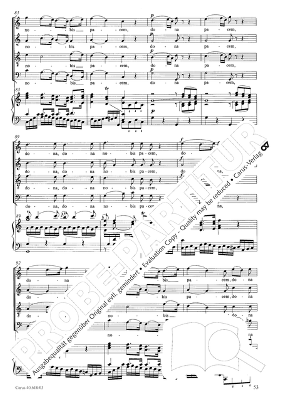 Mass in C (Missa in C) 4-Part scores gallery preview page 54