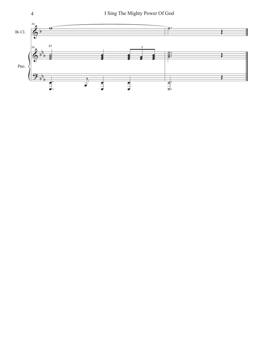 I Sing The Mighty Power Of God (Bb-Clarinet solo - Piano accompaniment) Clarinet Solo scores gallery preview page 5