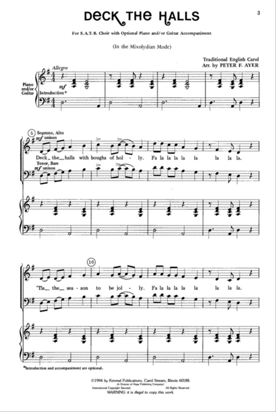 Deck the Halls 4-Part scores gallery preview page 2