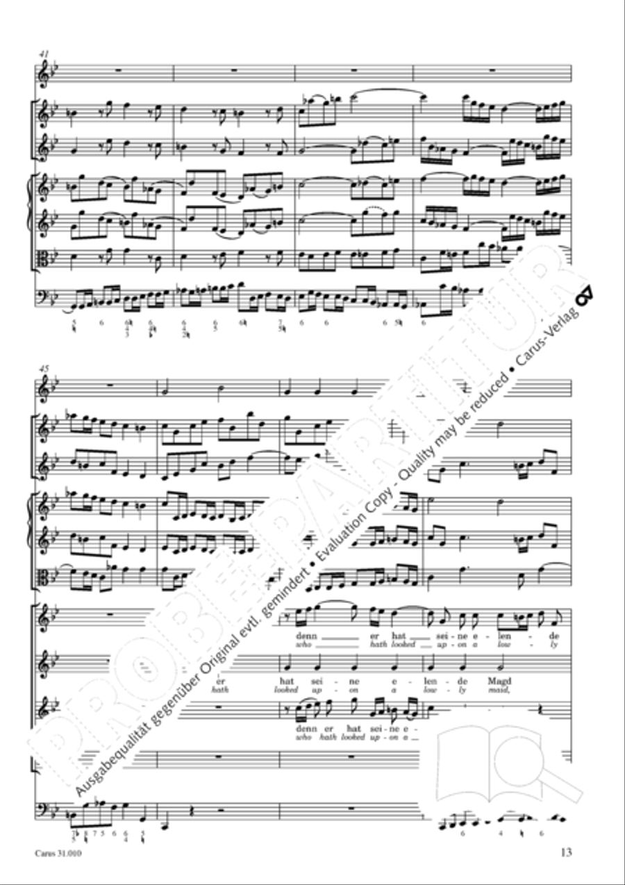 Magnify the Lord, my soul (Meine Seel erhebt den Herren) 4-Part scores gallery preview page 9