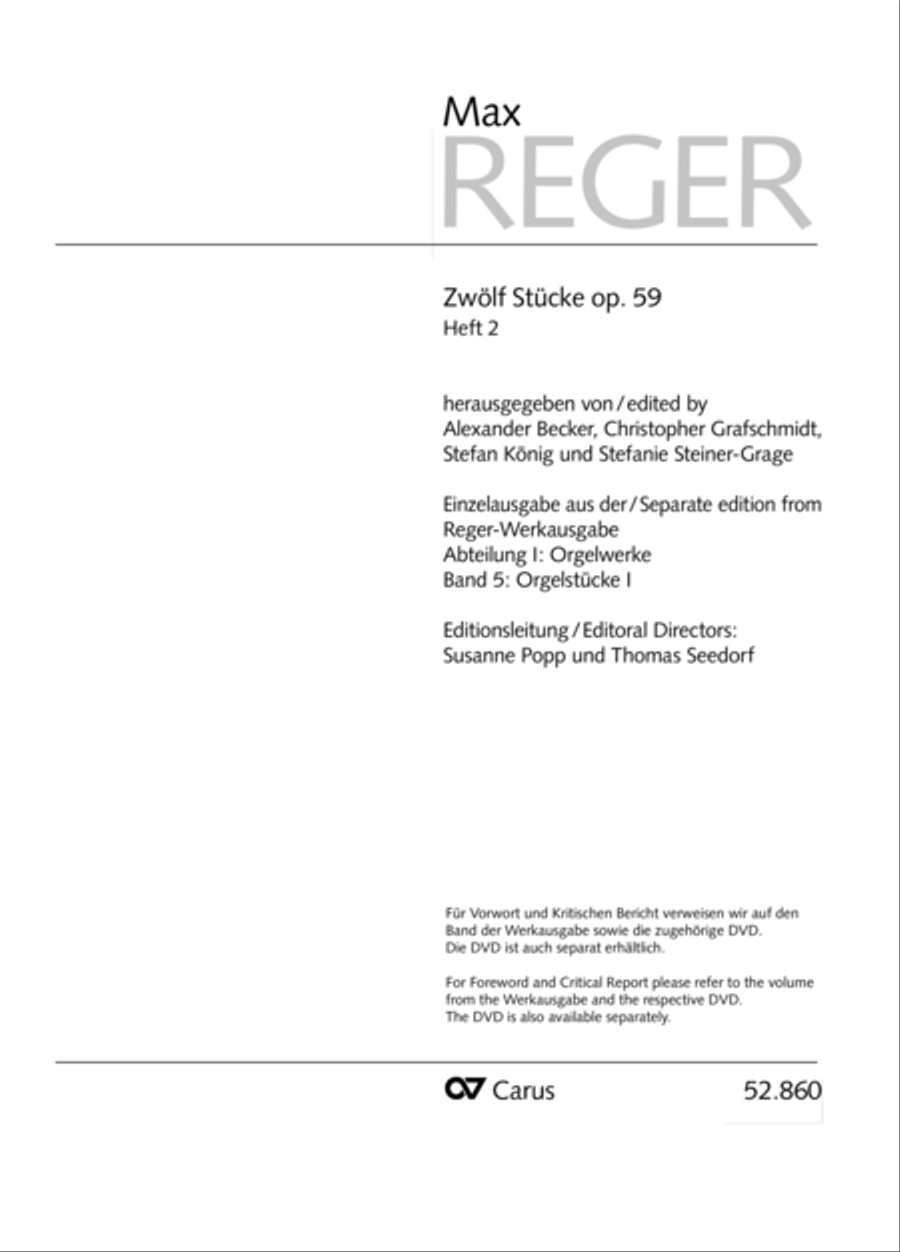 12 Stucke, Op. 59 Heft 2 Organ Solo scores gallery preview page 2