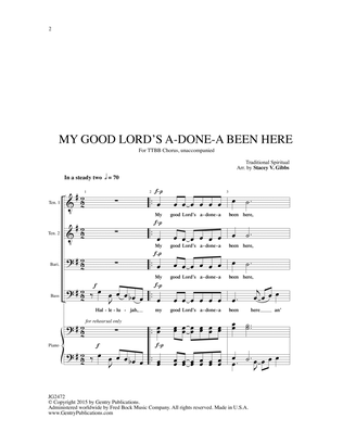 My Good Lord's Done-a Been Here (arr. Stacey V. Gibbs)