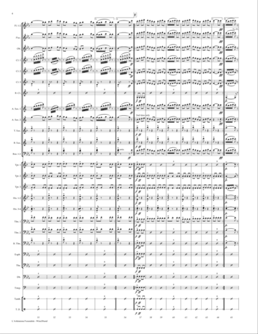 Bizet - Farandole from L'Arlesienne Suite No. 2 transcribed for Wind Band by Martin Tousignant Concert Band scores gallery preview page 5