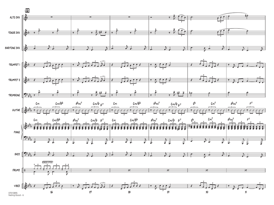 Feeling Good (arr. Rick Stitzel) - Full Score Jazz Ensemble scores gallery preview page 6