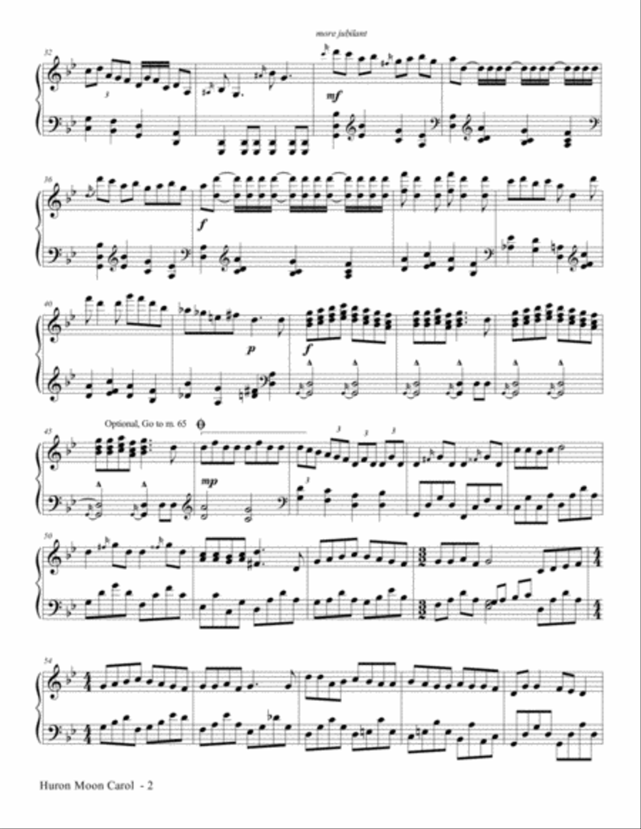 Huron Moon Carol Piano Solo scores gallery preview page 4