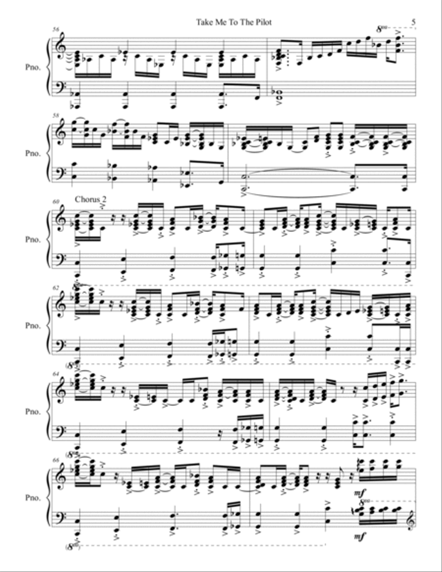 Take Me To The Pilot Piano Solo scores gallery preview page 5