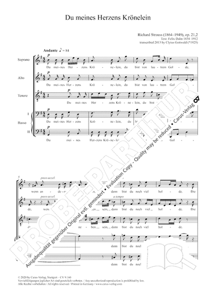 Zwei schlichte Weisen. Vocal transcriptions by Clytus Gottwald