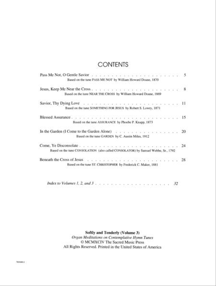 Softly and Tenderly, Vol. 3 Organ Solo scores gallery preview page 2
