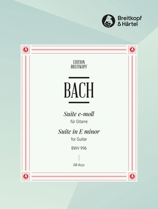 Book cover for Suite in E minor BWV 996