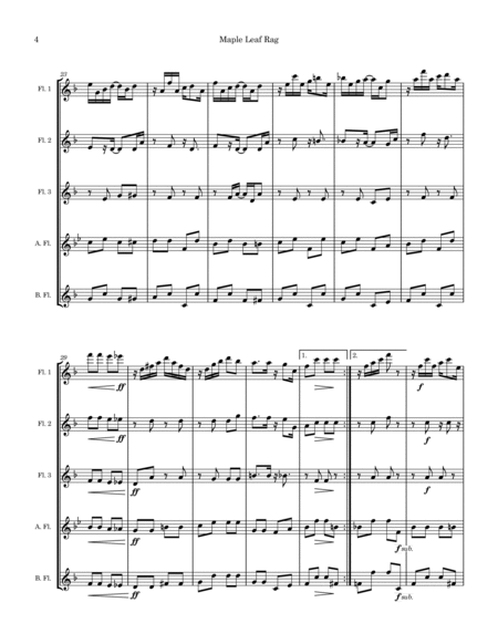 Maple Leaf Rag for Flute Choir image number null
