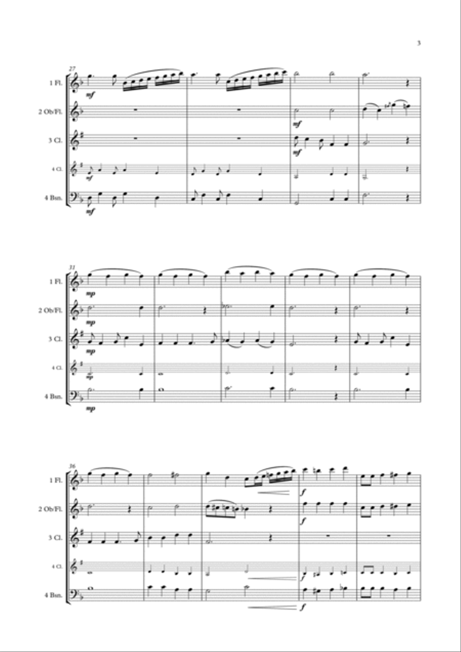 Sixteen Going On Seventeen Woodwind Quartet scores gallery preview page 4
