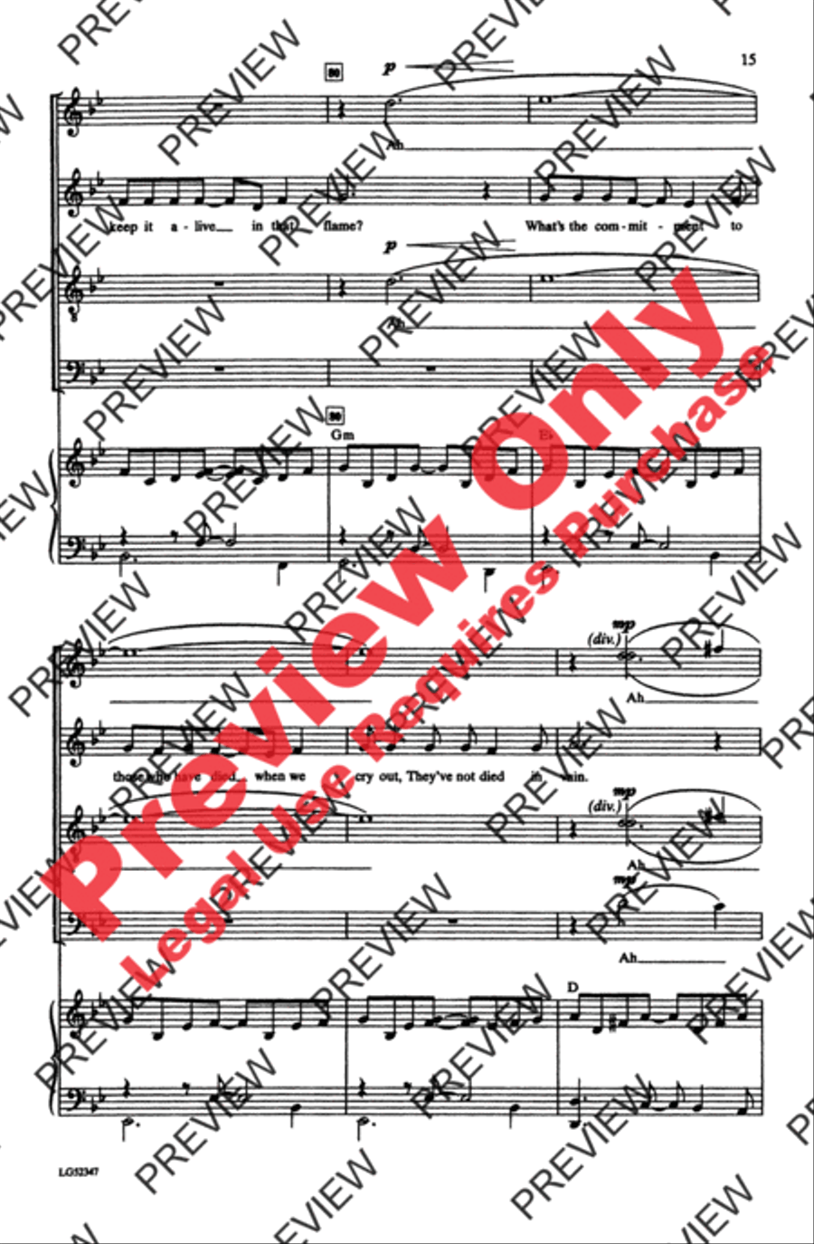 Light One Candle 4-Part scores gallery preview page 15