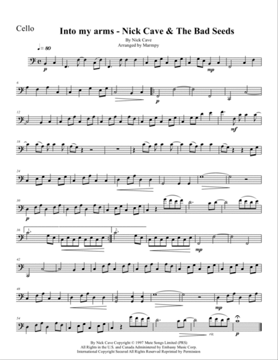 Into My Arms String Quartet scores gallery preview page 4
