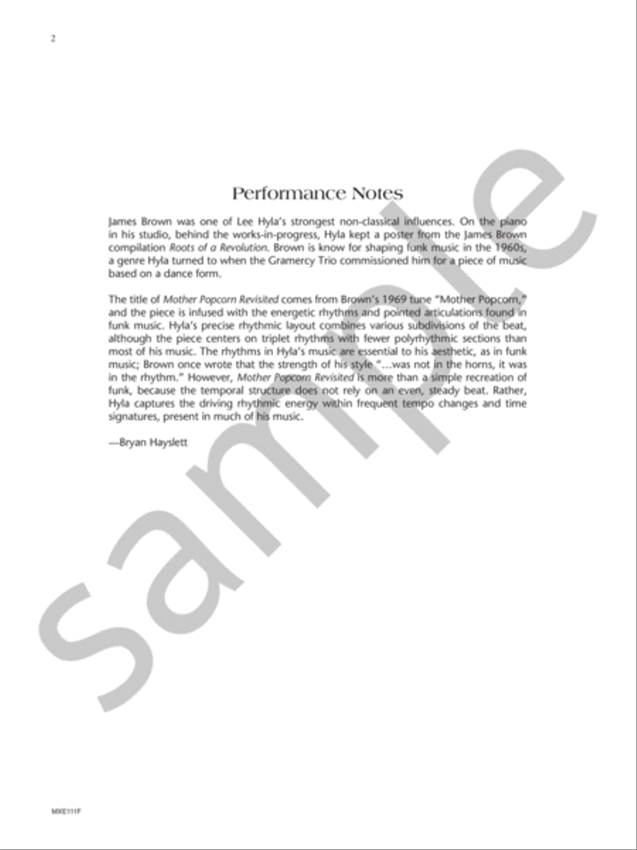 Mother Popcorn Revisited Piano Trio scores gallery preview page 4