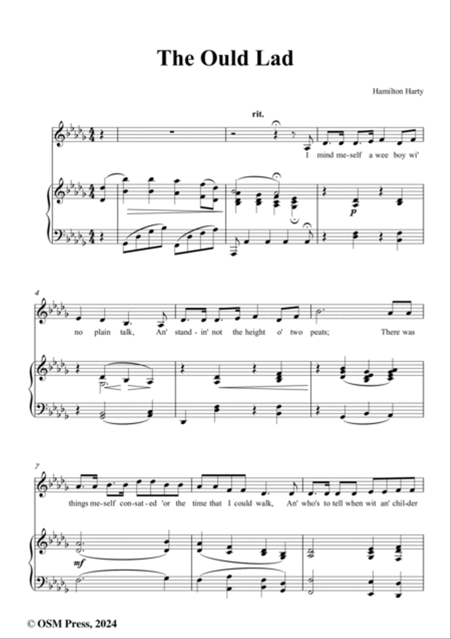Harty-The Ould Lad,in D flat Major Voice scores gallery preview page 2