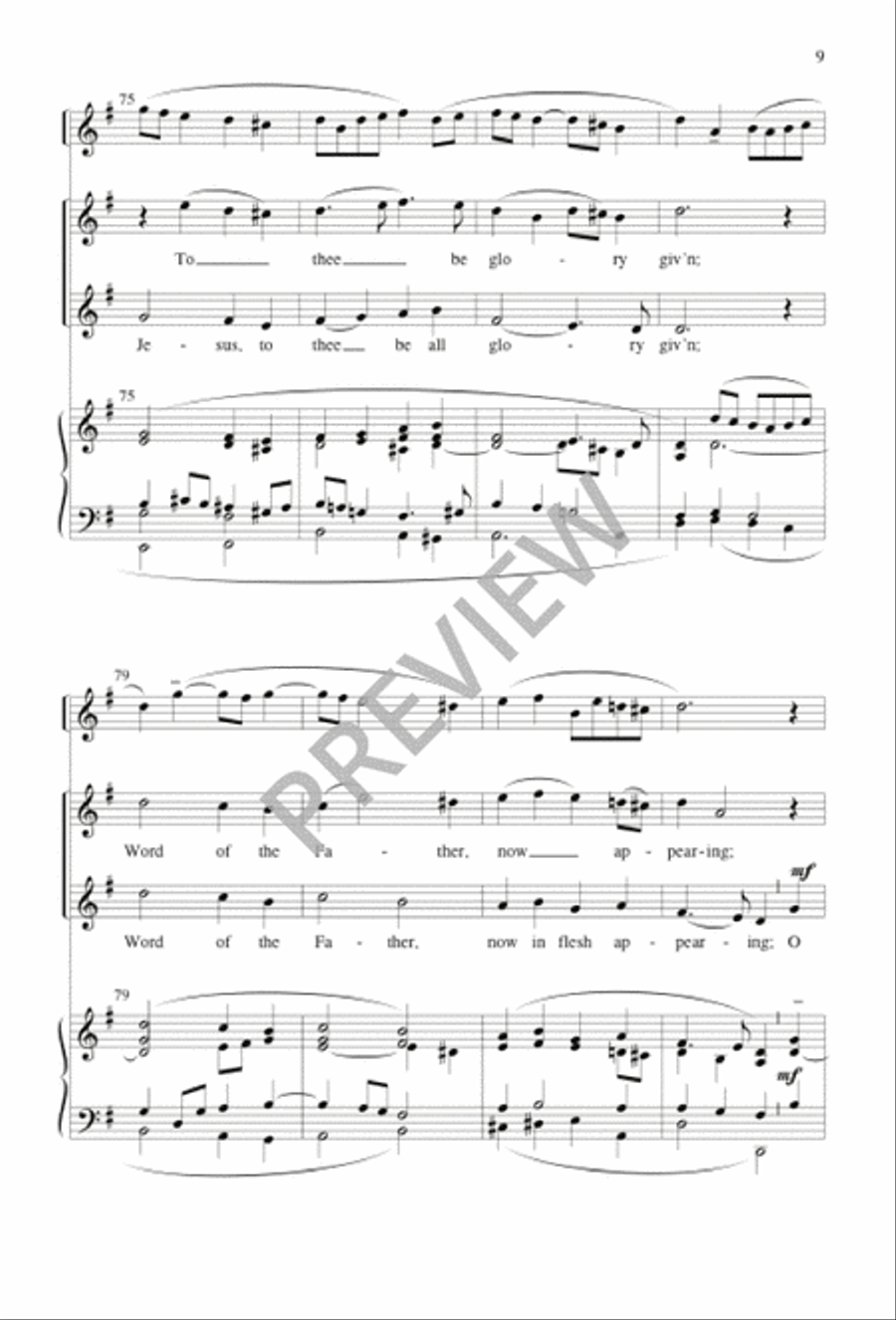O Come, All Ye Faithful 3-Part scores gallery preview page 9