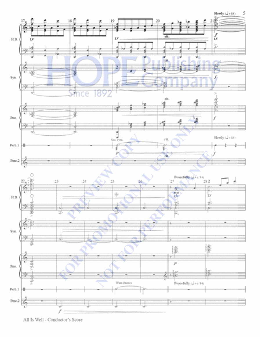 All Is Well Handbell Choir scores gallery preview page 5
