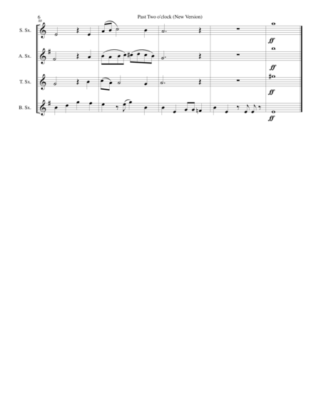 Past two o'clock for saxophone quartet (New version) image number null
