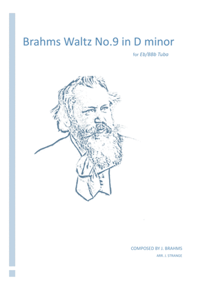 Book cover for Brahms Waltz No.9 in D minor for unaccompanied Tuba