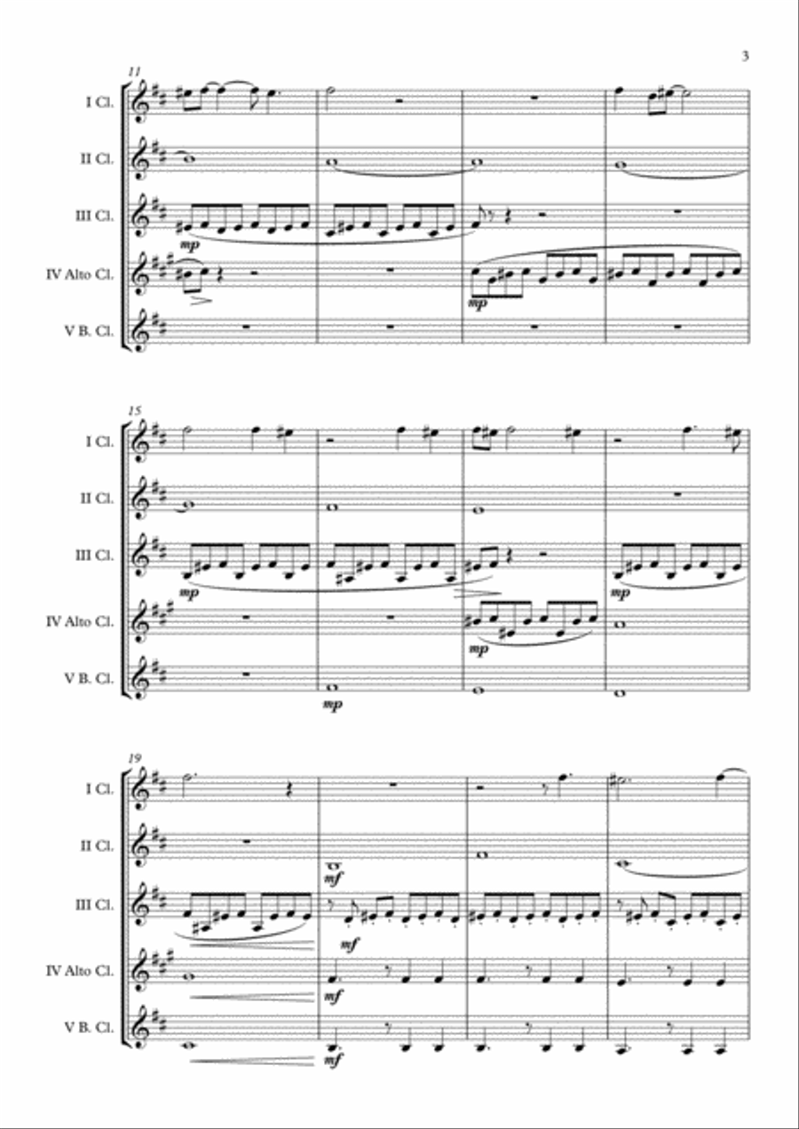 Man With The Harmonica Clarinet Choir scores gallery preview page 4
