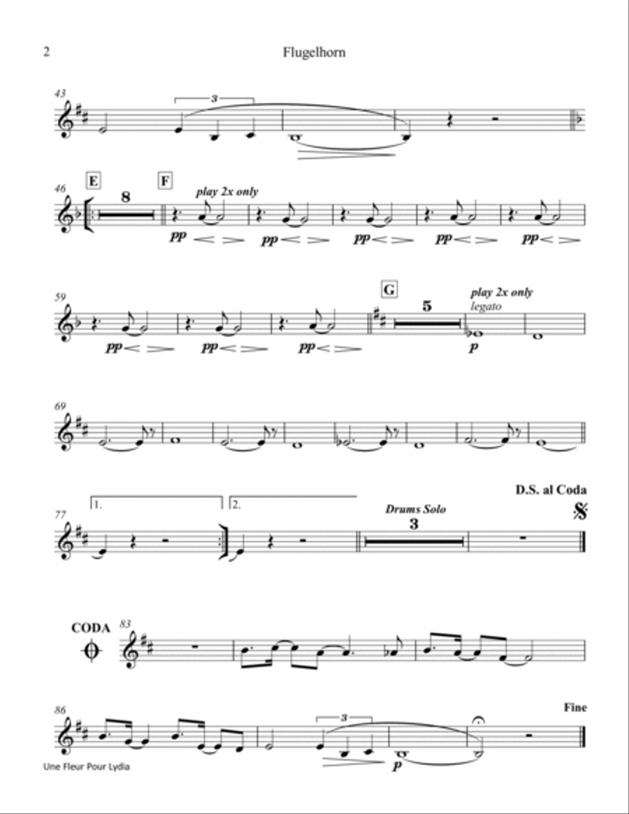 Une Fleur Pour Lydia Jazz Ensemble scores gallery preview page 5