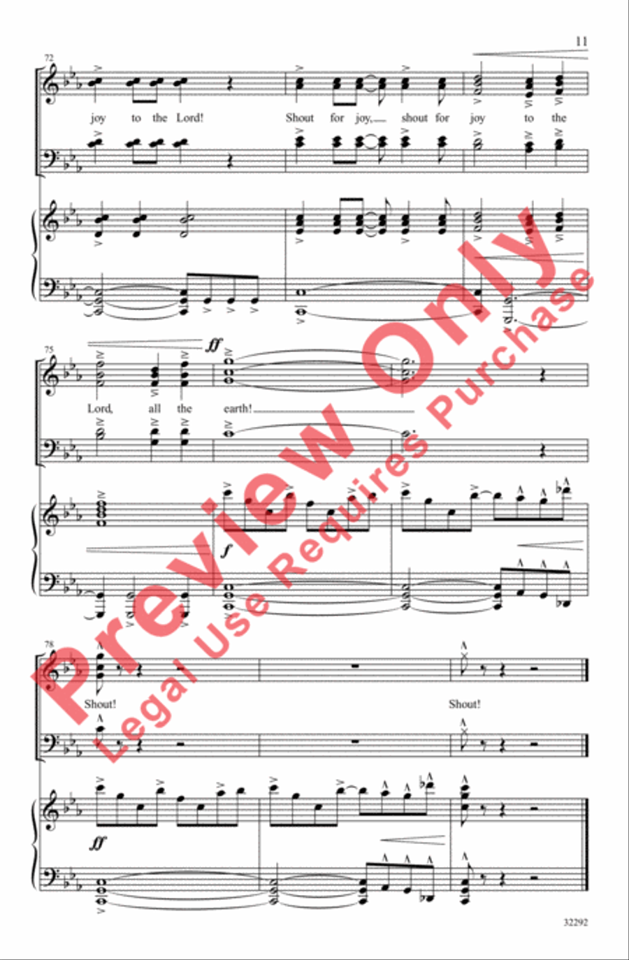 A Shout of Joy, A Song of Thanks 4-Part scores gallery preview page 11