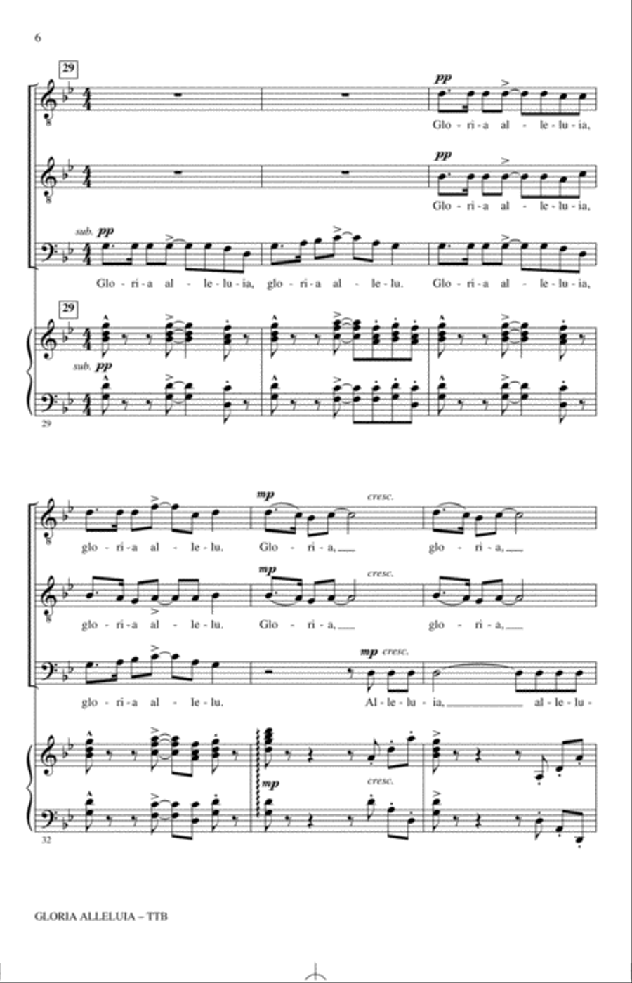 Gloria Alleluia TTBB scores gallery preview page 5