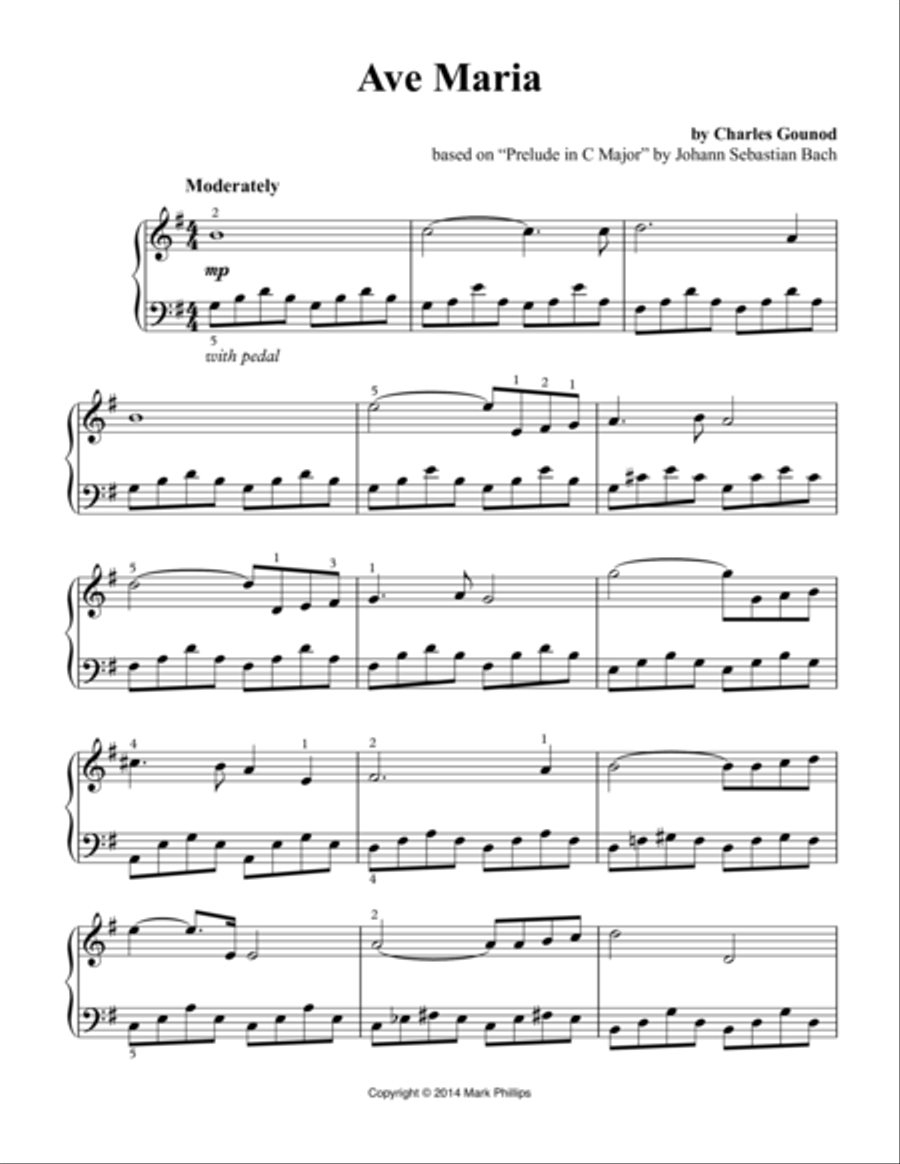 Ave Maria Ave Maria Easy Piano scores gallery preview page 1