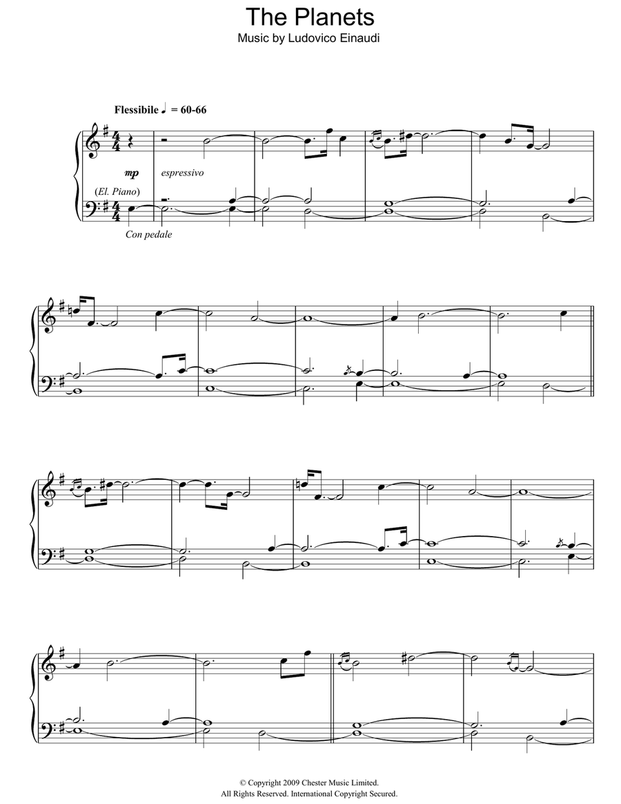 The Planets The Planets Piano Solo scores gallery preview page 1