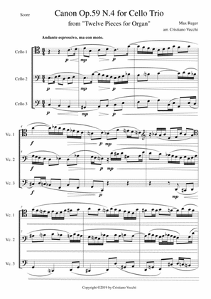 Canon Op.59 N.4 for Cello Trio