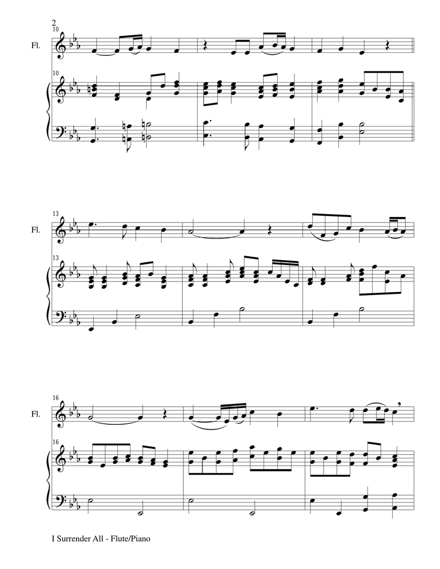 BEAUTIFUL HYMNS Set 1 & 2 (Duets - Flute and Piano with Parts) Flute Solo scores gallery preview page 4