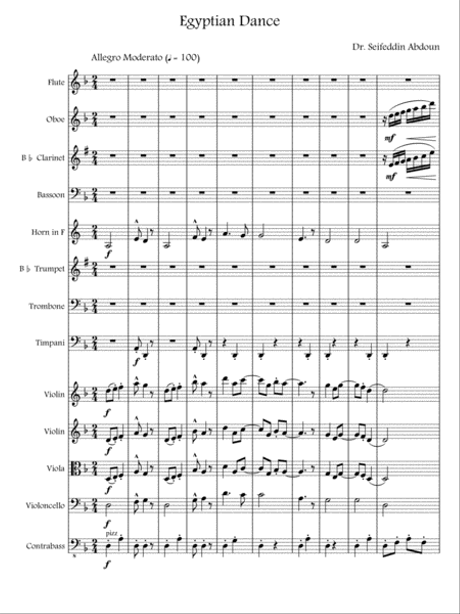 DANCE: Egyptian Dance in D minor Full Orchestra scores gallery preview page 5