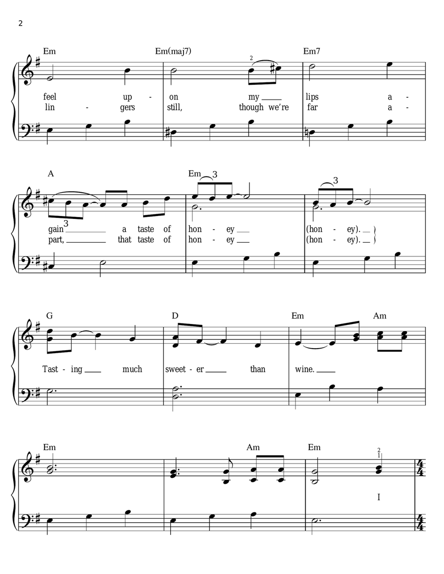 A Taste Of Honey Easy Piano scores gallery preview page 2