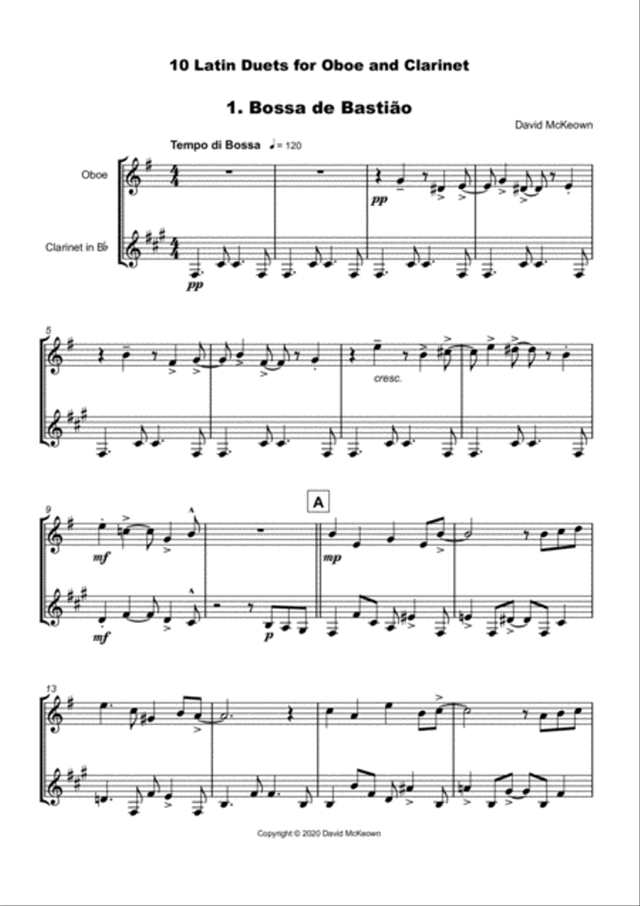 10 Latin Duets, for Oboe and Clarinet Woodwind Duet scores gallery preview page 3