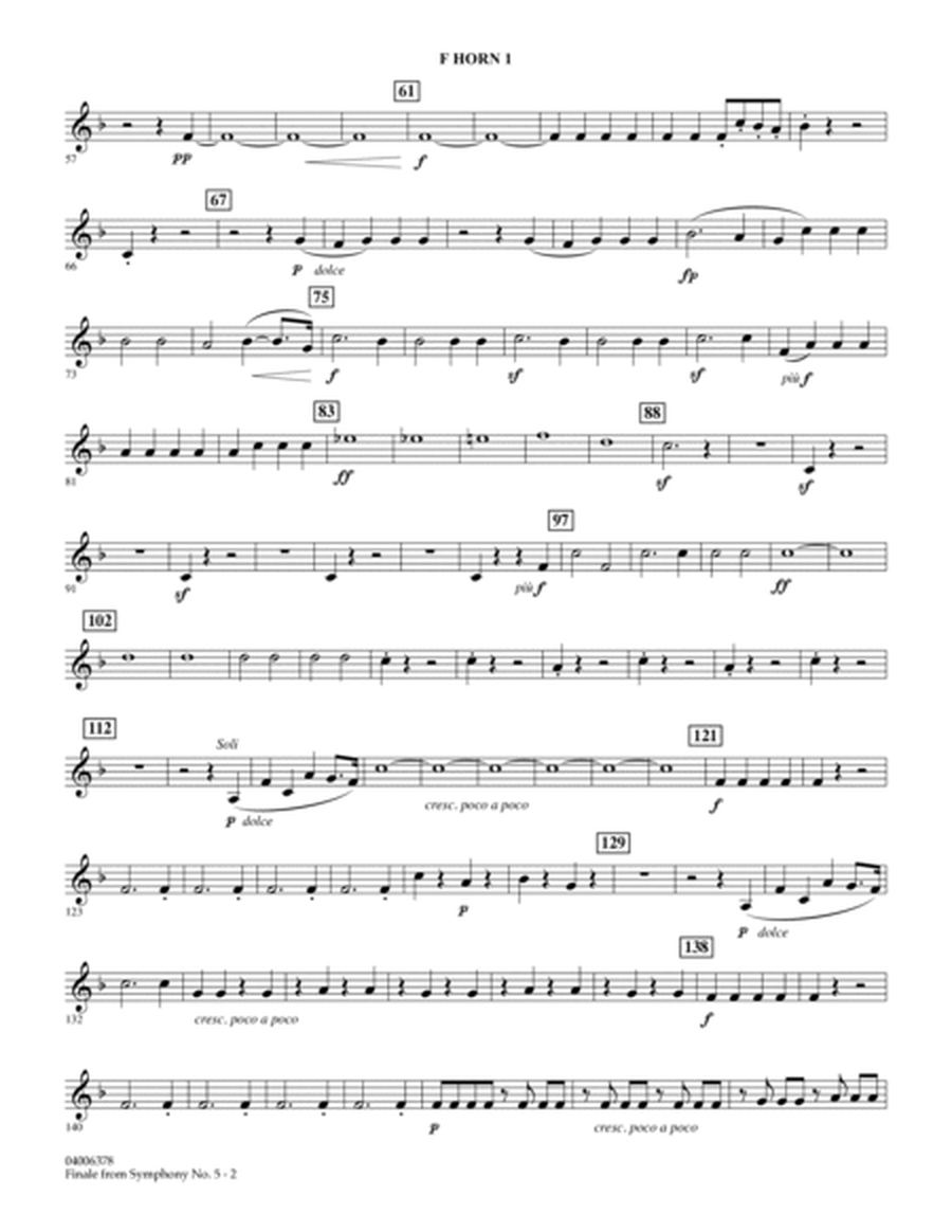 Finale from Symphony No. 5 (arr. Robert Longfield) - F Horn 1