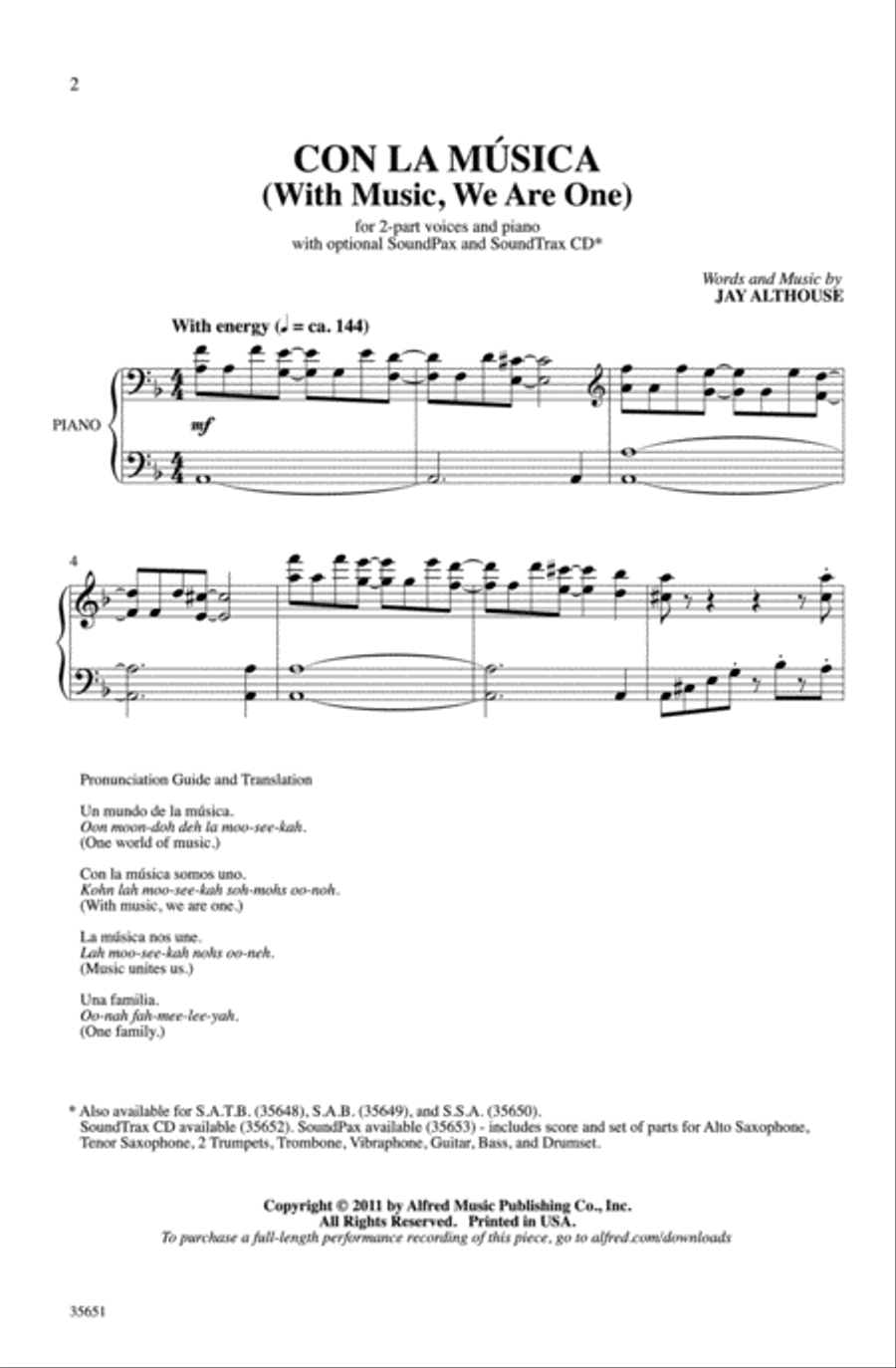 Con la Música Con la Música 2-Part scores gallery preview page 2