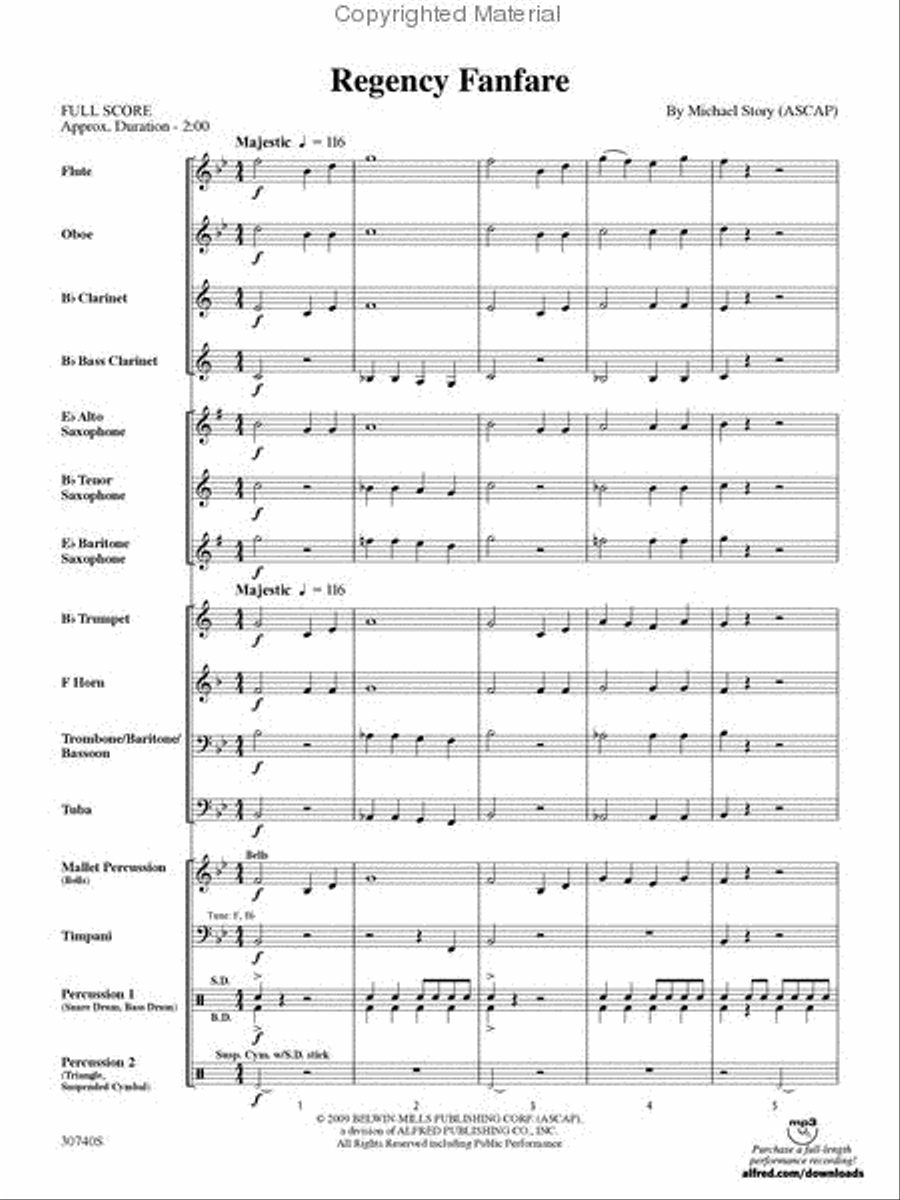 Regency Fanfare Concert Band scores gallery preview page 2
