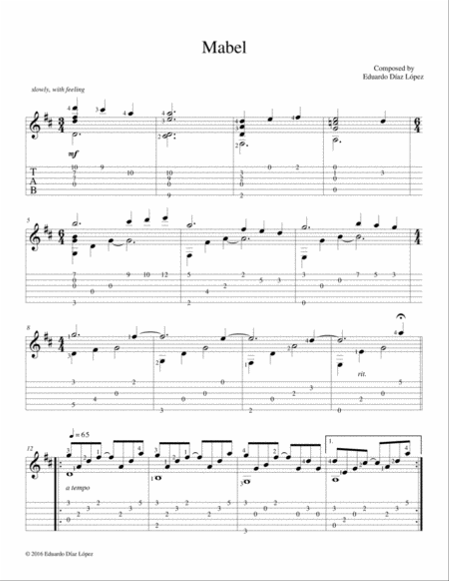 Mabel Guitar Solo scores gallery preview page 2